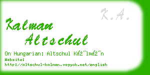 kalman altschul business card